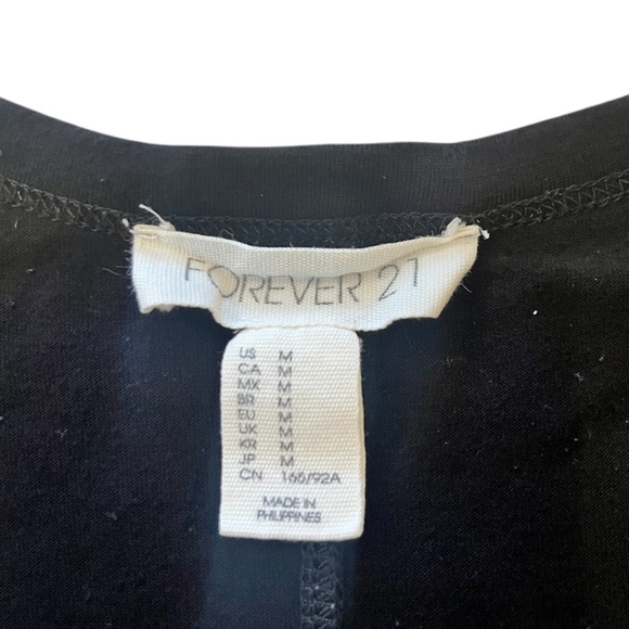 Forever 21 Black Flowy Tank Top with Scoop Hem | Medium - Picture 6 of 6